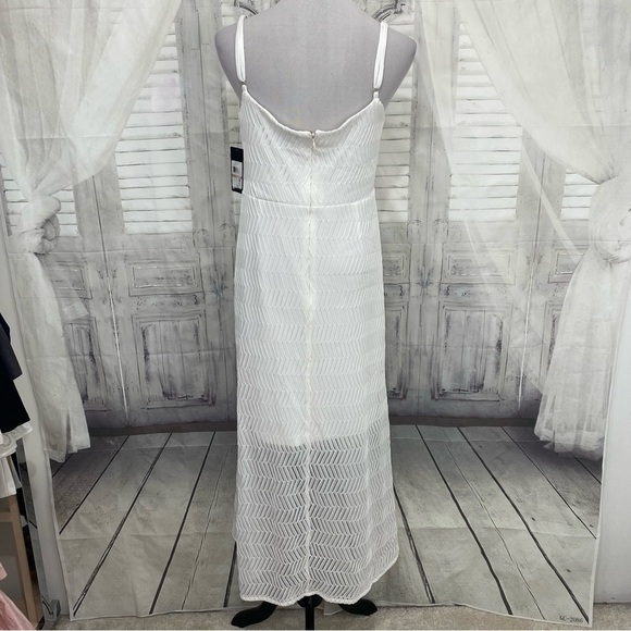 Guess Size 12 White Tulip Hem High Low Midi Dress Sleeveless Midi Wrap Skirt NEW - Picture 10 of 15